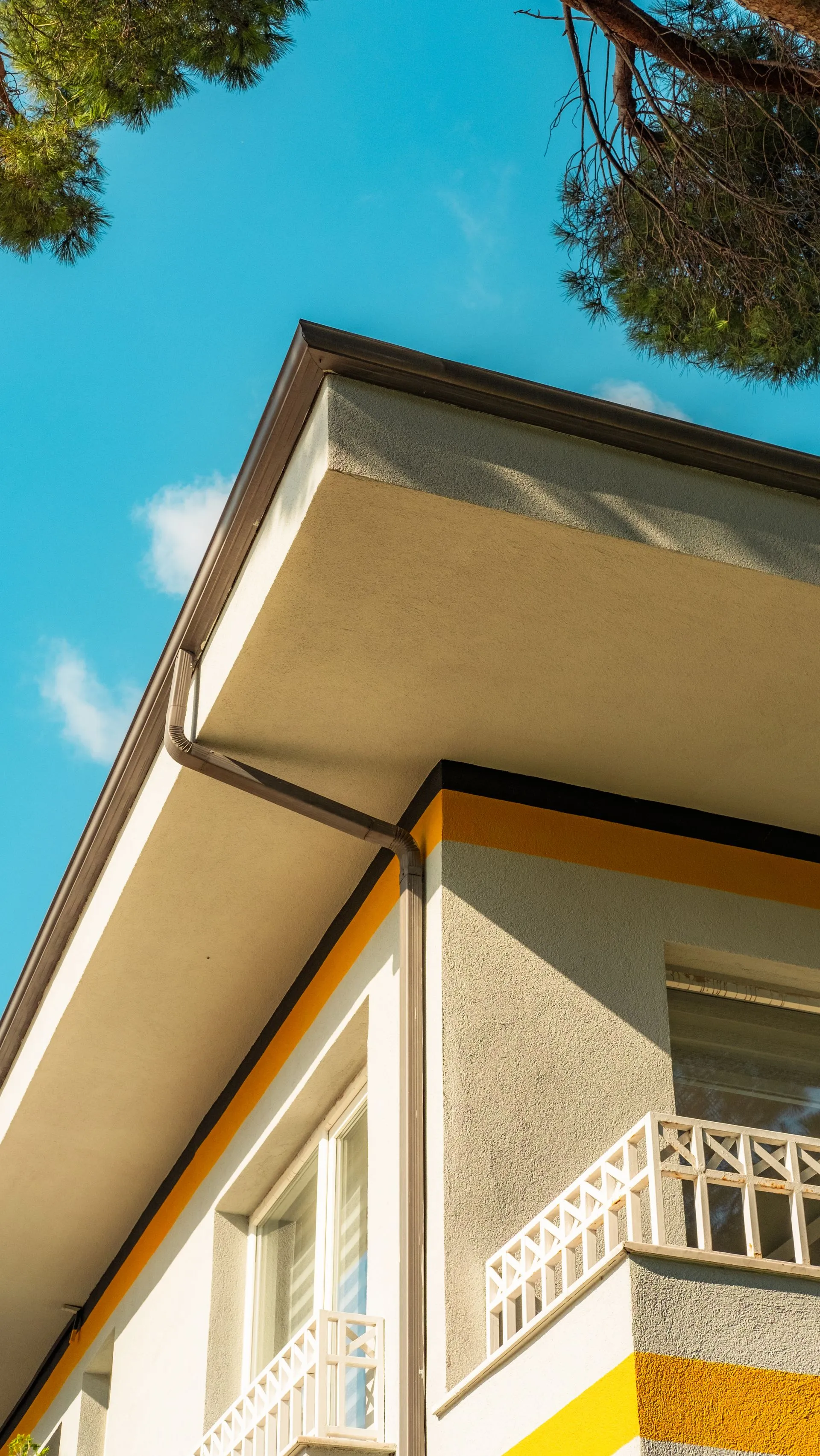 Two-storey duplex house exterior